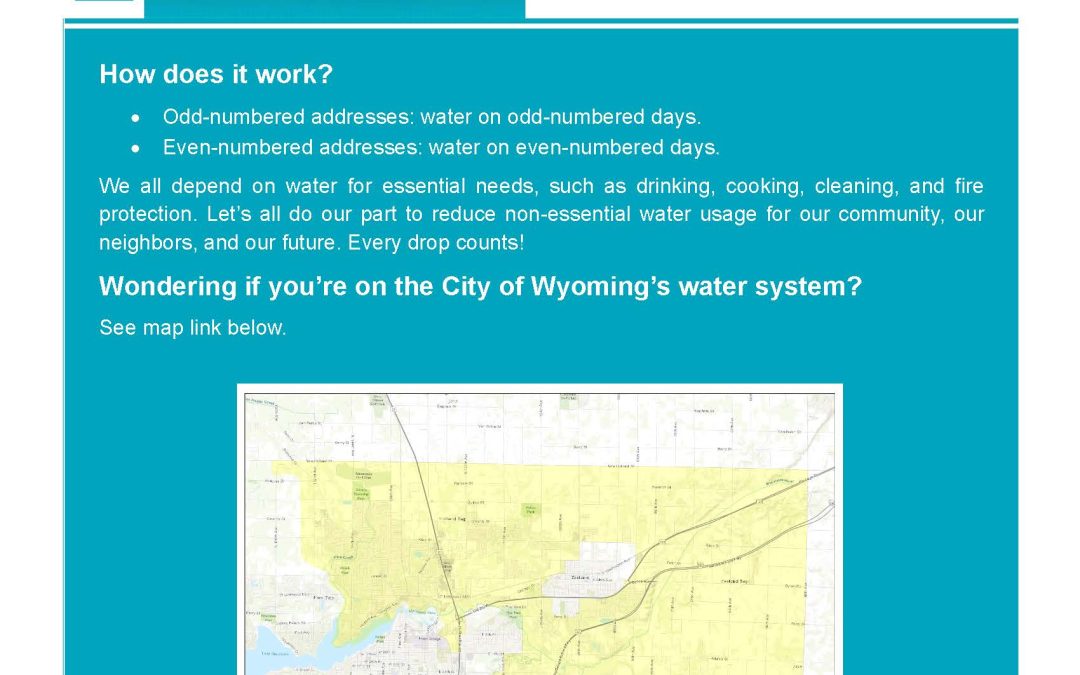 Notice of Odd/Even Outdoor Water Restrictions May 1 to June 15